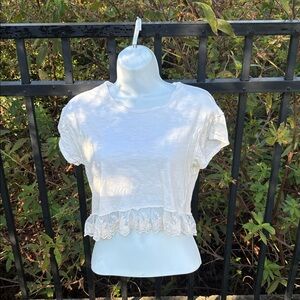 ALTAR’D STATE Cream Lace Crop Top Tee size x small
